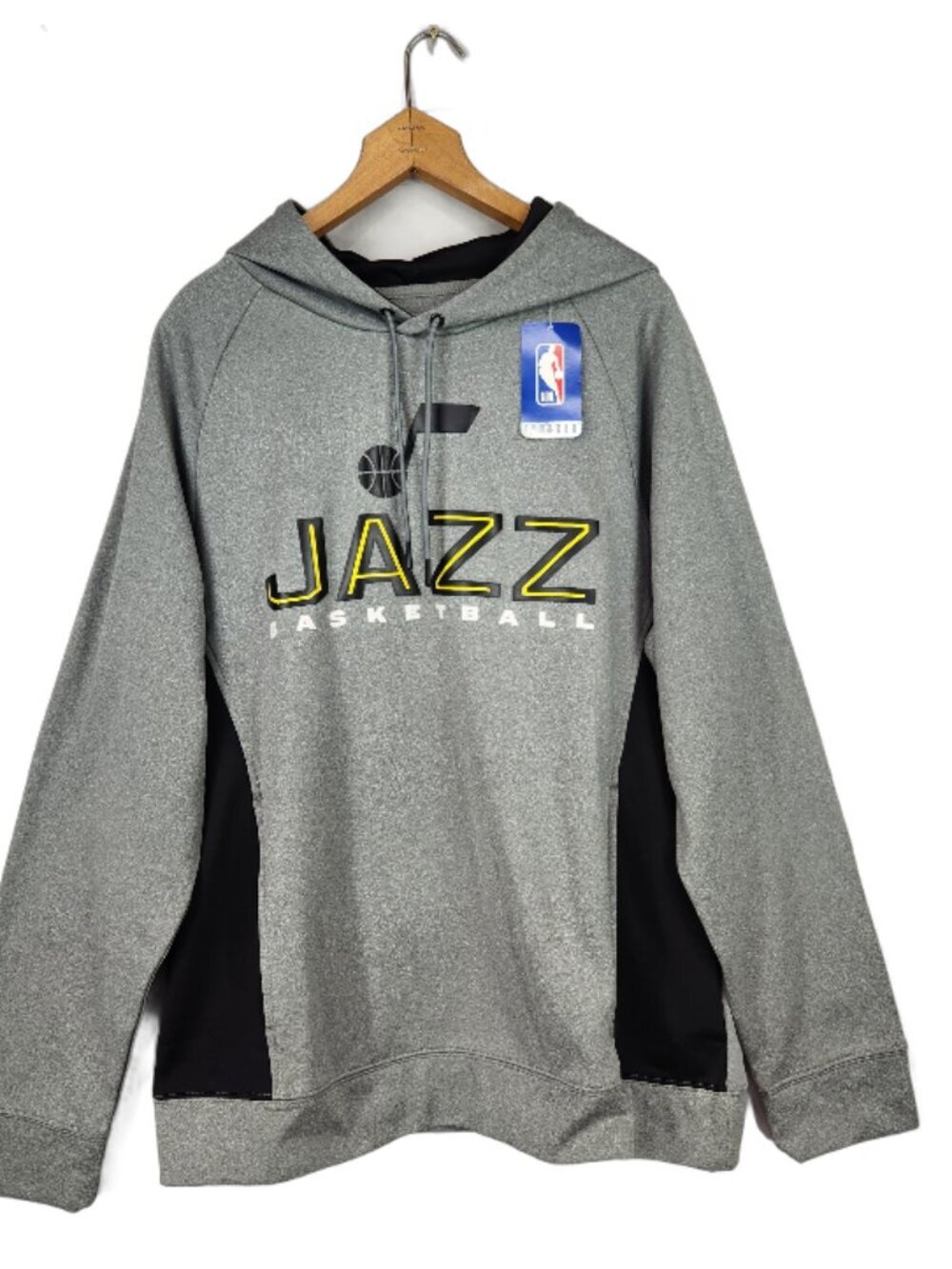 NBA Utah Jazz Basketball Performance Hoodie Hooded Sweatshirt Mens L Gray NWT